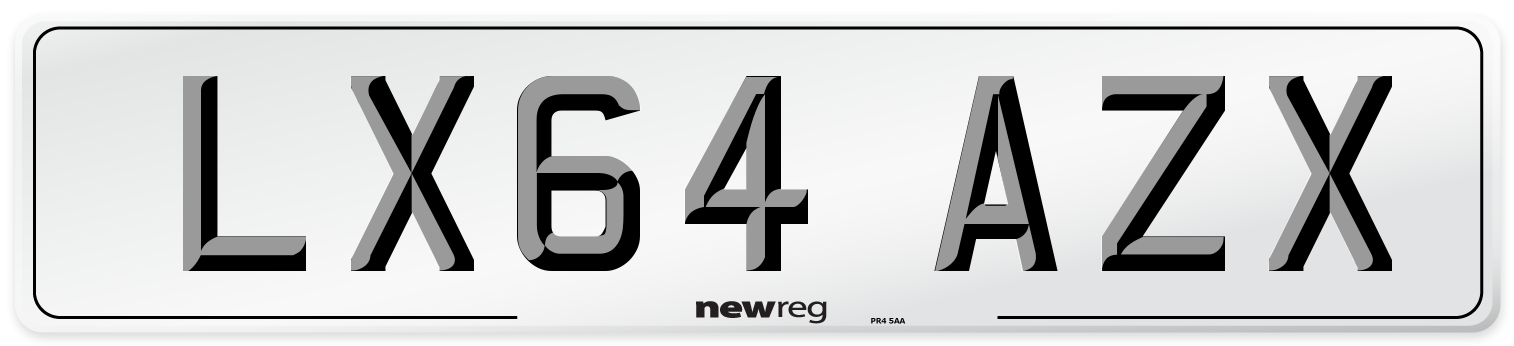 LX64 AZX Number Plate from New Reg